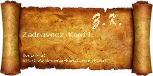 Zadravecz Kamil névjegykártya